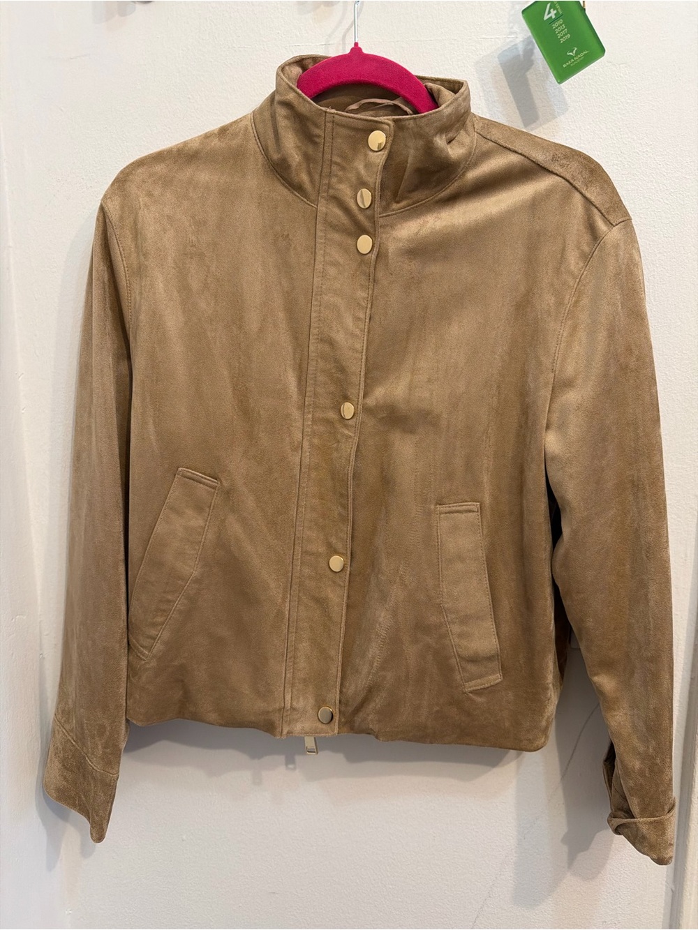 Zara Suede Button-Front Tan Jacket